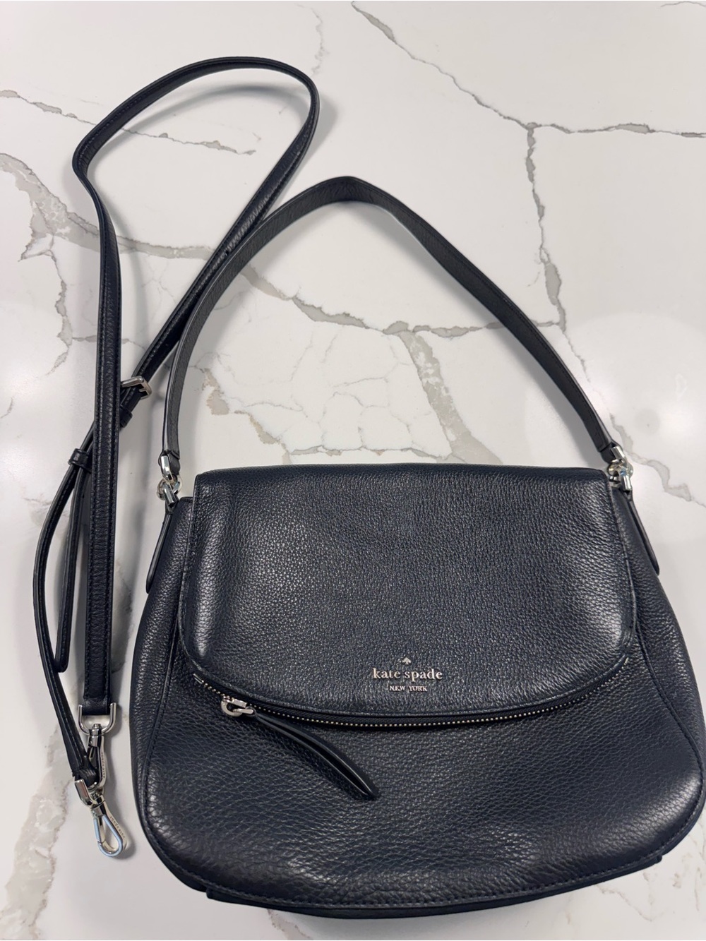 kate spade Black Pebbled Leather Shoulder & Crossbody Bag